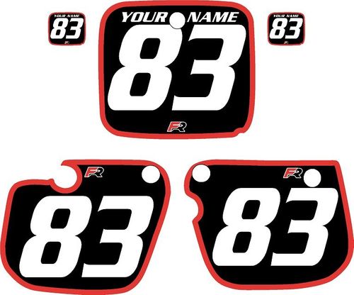 1982-1983 Yamaha YZ100 Pre-Printed Backgrounds Black - Red Bold Pinstripe by FactoryRide