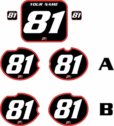 Fits Honda CR125 1981 Pre-Printed Backgrounds Black - Red Bold Pinstripe by FactoryRide