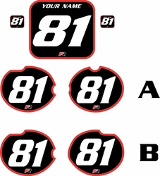 Fits Honda CR125 1981 Pre-Printed Backgrounds Black - Red Bold Pinstripe by FactoryRide Fits Honda CR125 1981 Pre-Printed Backgrounds Black - Red Bold Pinstripe by FactoryRide