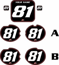 Fits Honda CR125 1981 Pre-Printed Backgrounds Black - Red Pinstripe by FactoryRide Fits Honda CR125 1981 Pre-Printed Backgrounds Black - Red Pinstripe by FactoryRide