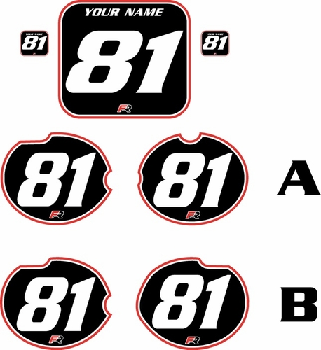 Fits Honda CR125 1981 Pre-Printed Backgrounds Black - Red Pro Pinstripe by FactoryRide