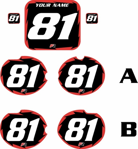 Fits Honda CR125 1981 Pre-Printed Backgrounds Black - Red Shock Series by FactoryRide