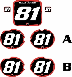 Fits Honda CR125 1981 Pre-Printed Backgrounds Black - Red Shock Series by FactoryRide Fits Honda CR125 1981 Pre-Printed Backgrounds Black - Red Shock Series by FactoryRide