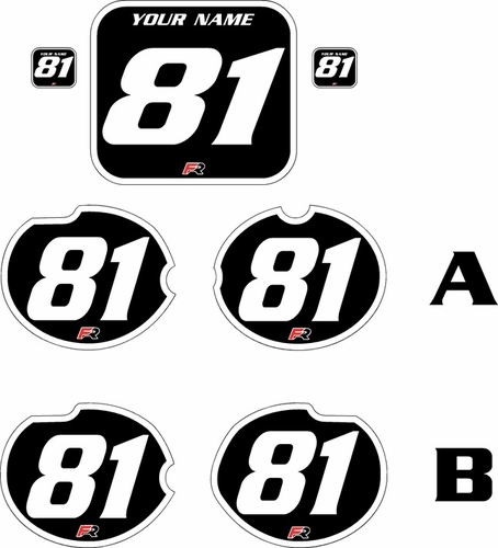 Fits Honda CR125 1981 Pre-Printed Backgrounds Black - White Bold Pinstripe by FactoryRide