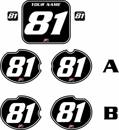 Fits Honda CR125 1981 Pre-Printed Backgrounds Black - White Pinstripe by FactoryRide