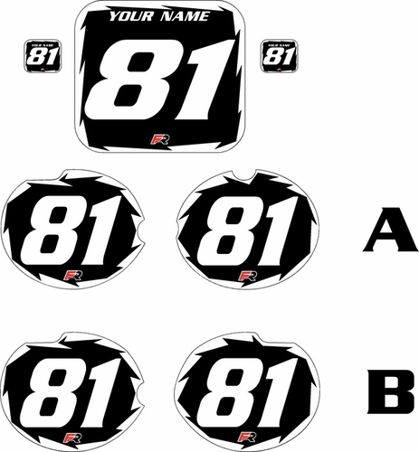Fits Honda CR125 1981 Pre-Printed Backgrounds Black - White Shock Series by FactoryRide