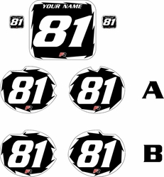 Fits Honda CR125 1981 Pre-Printed Backgrounds Black - White Shock Series by FactoryRide Fits Honda CR125 1981 Pre-Printed Backgrounds Black - White Shock Series by FactoryRide