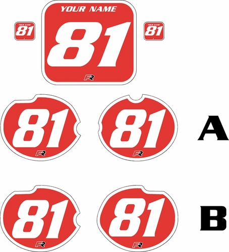 Fits Honda CR125 1981 Pre-Printed Backgrounds Red - White Bold Pinstripe by FactoryRide