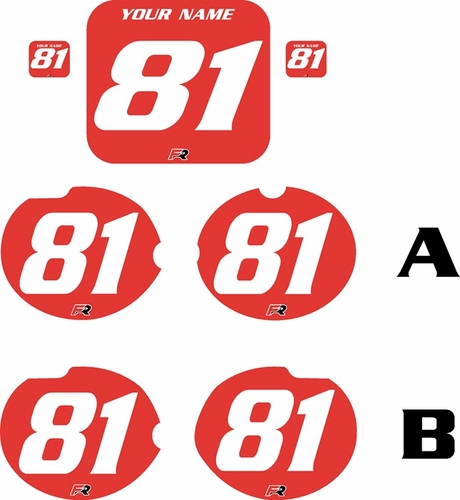 Fits Honda CR125 1981 Pre-Printed Backgrounds Red - White Numbers by FactoryRide