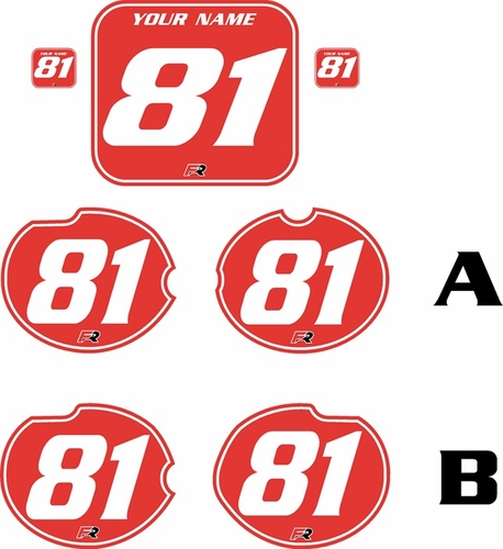 Fits Honda CR125 1981 Pre-Printed Backgrounds Red - White Pinstripe by FactoryRide