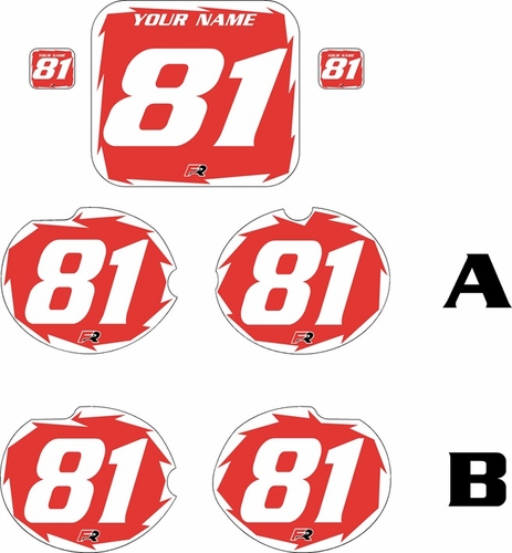 Fits Honda CR125 1981 Pre-Printed Backgrounds Red - White Shock Series by FactoryRide