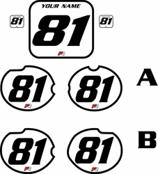 Fits Honda CR125 1981 Pre-Printed Backgrounds White - Black Bold Pinstripe by FactoryRide Fits Honda CR125 1981 Pre-Printed Backgrounds White - Black Bold Pinstripe by FactoryRide