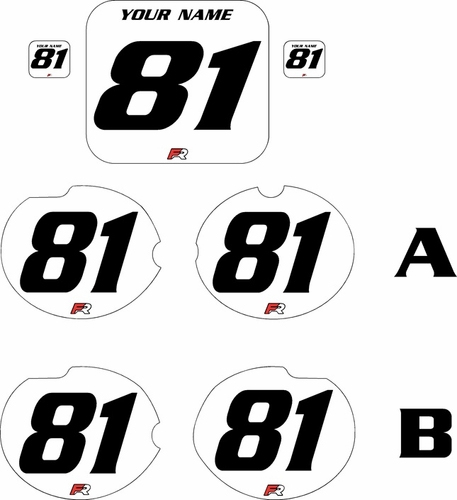 Fits Honda CR125 1981 Pre-Printed Backgrounds White - Black Numbers by FactoryRide