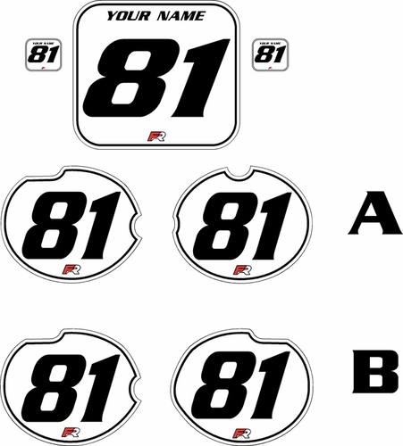 Fits Honda CR125 1981 Pre-Printed Backgrounds White - Black Pinstripe by FactoryRide