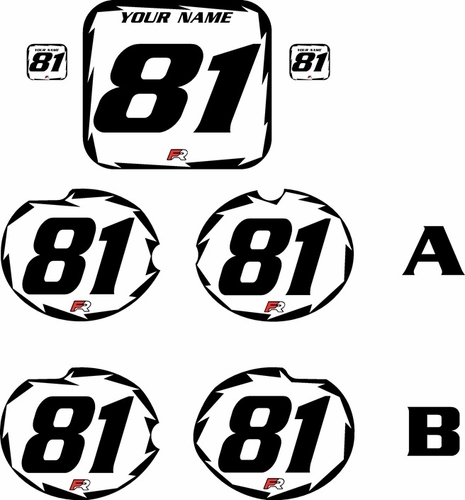 Fits Honda CR125 1981 Pre-Printed Backgrounds White - Black Shock Series by FactoryRide