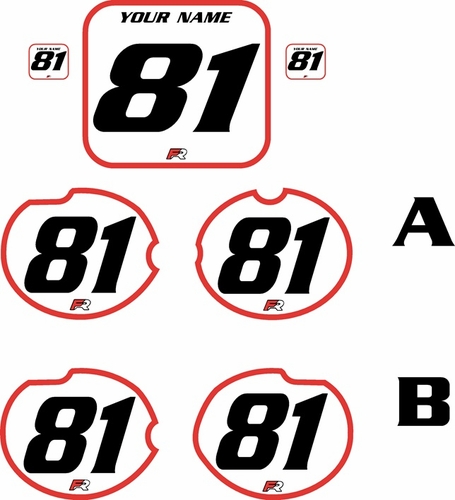 Fits Honda CR125 1981 Pre-Printed Backgrounds White - Red Bold Pinstripe by FactoryRide