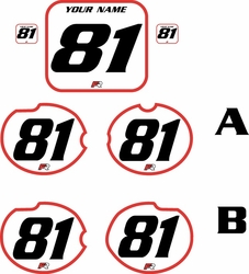 Fits Honda CR125 1981 Pre-Printed Backgrounds White - Red Bold Pinstripe by FactoryRide Fits Honda CR125 1981 Pre-Printed Backgrounds White - Red Bold Pinstripe by FactoryRide