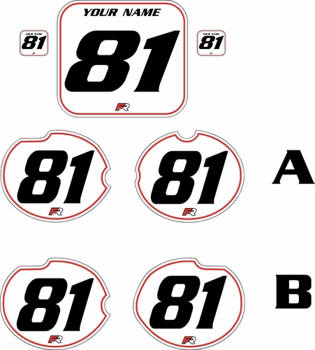 Fits Honda CR125 1981 Pre-Printed Backgrounds White - Red Pinstripe by FactoryRide