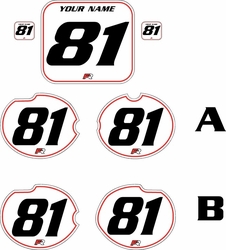 Fits Honda CR125 1981 Pre-Printed Backgrounds White - Red Pinstripe by FactoryRide Fits Honda CR125 1981 Pre-Printed Backgrounds White - Red Pinstripe by FactoryRide