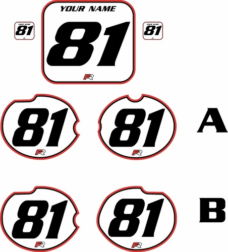 Fits Honda CR125 1981 Pre-Printed Backgrounds White - Red Pro Pinstripe by FactoryRide