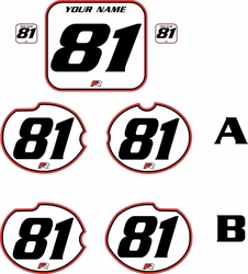 Fits Honda CR125 1981 Pre-Printed Backgrounds White - Red Pro Pinstripe by FactoryRide Fits Honda CR125 1981 Pre-Printed Backgrounds White - Red Pro Pinstripe by FactoryRide