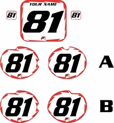 Honda CR125 1981 Pre-Printed Backgrounds White - Red Shock Series by FactoryRide Honda CR125 1981 Pre-Printed Backgrounds White - Red Shock Series by FactoryRide