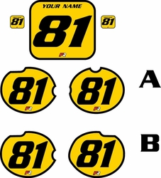 Fits Honda CR125 1981 Pre-Printed Backgrounds Yellow - Black Bold Pinstripe by FactoryRide Fits Honda CR125 1981 Pre-Printed Backgrounds Yellow - Black Bold Pinstripe by FactoryRide
