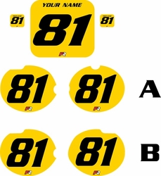 Fits Honda CR125 1981 Pre-Printed Backgrounds Yellow - Black Numbers by FactoryRide Fits Honda CR125 1981 Pre-Printed Backgrounds Yellow - Black Numbers by FactoryRide