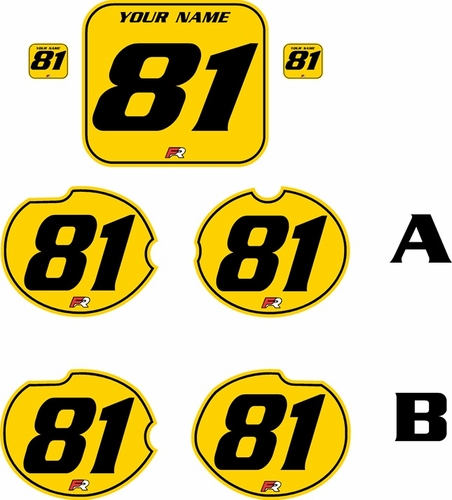 Fits Honda CR125 1981 Pre-Printed Backgrounds Yellow - Black Pinstripe by FactoryRide