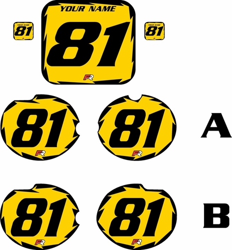 Fits Honda CR125 1981 Pre-Printed Backgrounds Yellow - Black Shock Series by FactoryRide