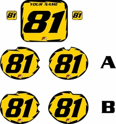 Fits Honda CR125 1981 Pre-Printed Backgrounds Yellow - Black Shock Series by FactoryRide Fits Honda CR125 1981 Pre-Printed Backgrounds Yellow - Black Shock Series by FactoryRide