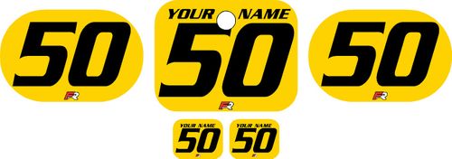 Fits Honda QR50 1983-2000 Pre-Printed Backgrounds Yellow - Black Numbers by FactoryRide