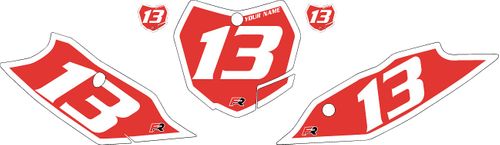 Fits KTM 250 SX 2013-2016 Custom Pre-Printed Background Red - White Bold Pinstripe by Factory Ride