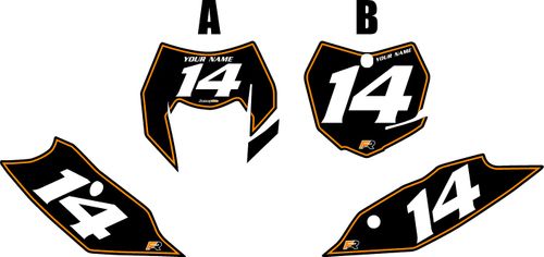 Fits KTM 300 XC-W 2014-2016 Pre-Printed Backgrounds Black - Orange Pinstripe by FactoryRide