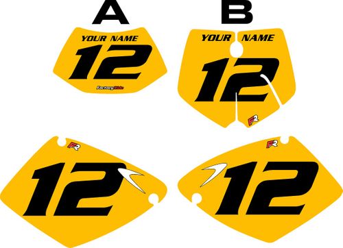 Fits KTM 400 EXC 2001-2002 Pre-Printed Backgrounds Yellow - Black Numbers by FactoryRide