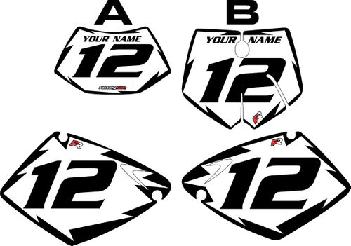 Fits KTM 400 EXC 2001-2002 White Pre-Printed Backgrounds - Black Shock Series by Factory Ride