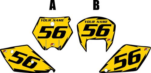 Fits KTM 450 SX 2005-2006 Yellow Pre-Printed Backgrounds - Black Shock by Factory Ride