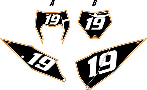Fits KTM 450 SX-F 2018-2021 Factory Edition Black Pre-Printed Backgrounds - Orange Pro Pinstripe by FactoryRide