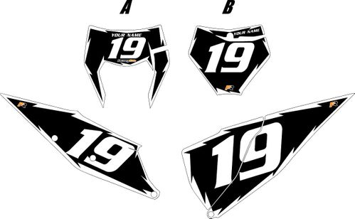 Fits KTM 450 SX-F 2018-2021 Factory Edition Black Pre-Printed Backgrounds - White Shock by FactoryRide