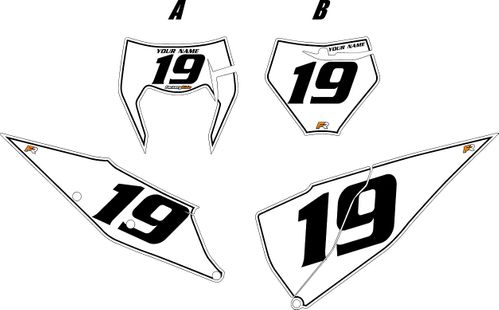 Fits KTM 450 SX-F 2018-2021 Factory Edition White Pre-Printed Backgrounds - Black Pinstripe by FactoryRide