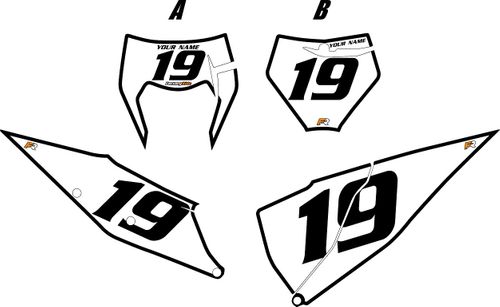 Fits KTM 450 XC-F 2019-2023 White Pre-Printed Backgrounds - Black Bold Pinstripe by Factory Ride