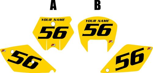Fits KTM 525 SX 2005-2006 Yellow Pre-Printed Backgrounds - Black Numbers by Factory Ride