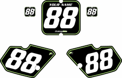 1988-1989 Kawasaki KX80 Black Pre-Printed Backgrounds - Green Pinstripe by FactoryRide 1988-1989 Kawasaki KX80 Black Pre-Printed Backgrounds - Green Pinstripe by FactoryRide