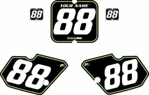 1988-1989 Kawasaki KX80 Black Pre-Printed Backgrounds - Green Pinstripe by FactoryRide