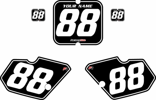 1988-1989 Kawasaki KX80 Black Pre-Printed Backgrounds - White Pinstripe by FactoryRide