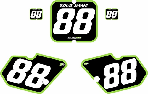 1988-1989 Kawasaki KX80 Black Pre-Printed Backgrounds - Green Bold Pinstripe by FactoryRide