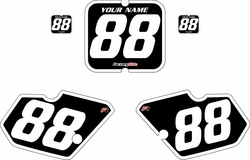 1988-1989 Kawasaki KX80 Black Pre-Printed Backgrounds - White Bold Pinstripe by FactoryRide 1988-1989 Kawasaki KX80 Black Pre-Printed Backgrounds - White Bold Pinstripe by FactoryRide