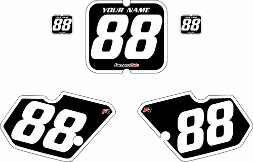 1988-1989 Kawasaki KX80 Black Pre-Printed Backgrounds - White Bold Pinstripe by FactoryRide