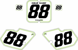 1988-1989 Kawasaki KX80 White Pre-Printed Backgrounds - Green Pinstripe by FactoryRide 1988-1989 Kawasaki KX80 White Pre-Printed Backgrounds - Green Pinstripe by FactoryRide
