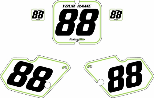 1988-1989 Kawasaki KX80 White Pre-Printed Backgrounds - Green Pinstripe by FactoryRide